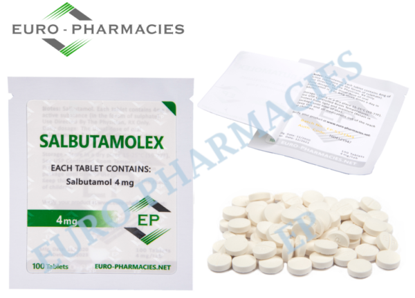 Euro Pharmacies Salbutamolex (salbutamol) – 4mg/tab -100 tab/bag